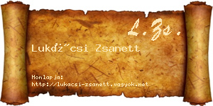 Lukácsi Zsanett névjegykártya